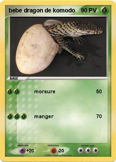 Pokemon bebe dragon de komodo