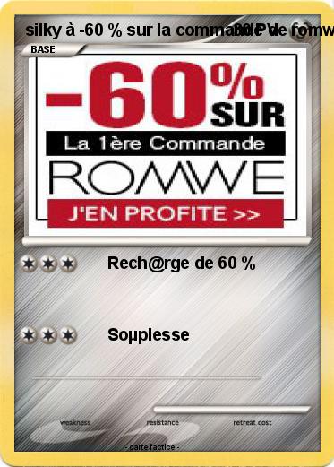 Pokemon silky à -60 % sur la commande de romwe j'en profilte