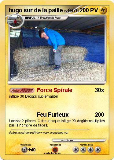 Pokemon hugo sur de la paille