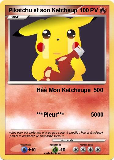 Pokemon Pikatchu et son Ketcheup