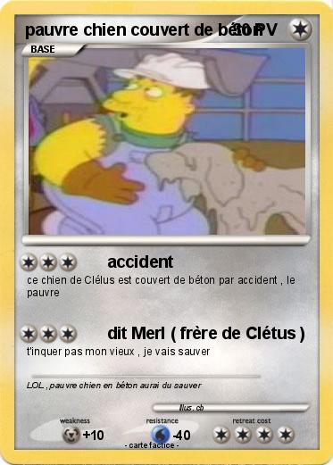 Pokemon pauvre chien couvert de béton