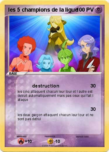 Pokemon les 5 champions de la ligue