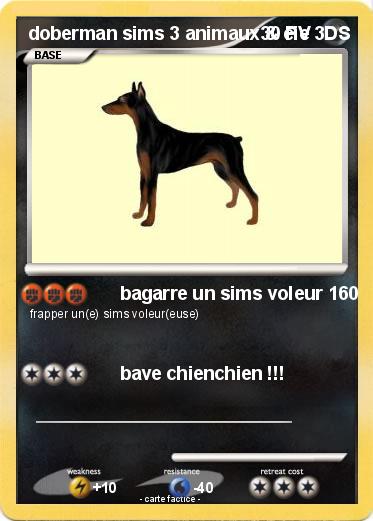 Pokemon doberman sims 3 animaux & cie 3DS
