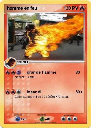 Pokemon homme en feu