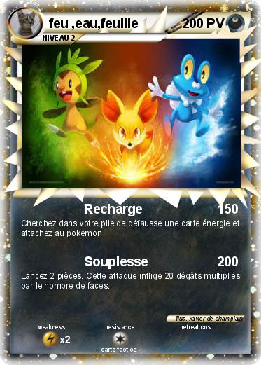 Pokemon feu ,eau,feuille