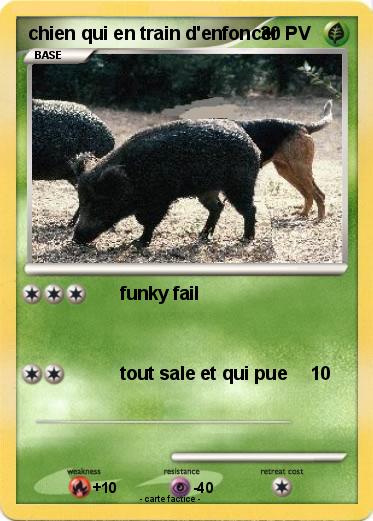 Pokemon chien qui en train d'enfoncer