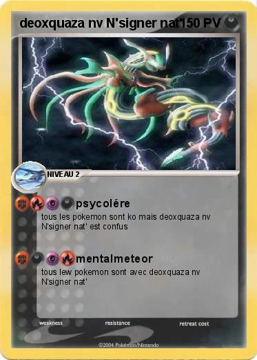 Pokemon deoxquaza nv N'signer nat'