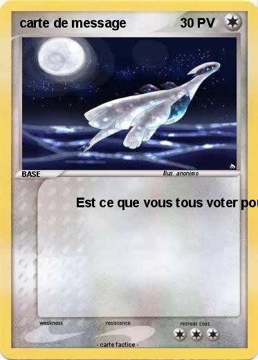 Pokemon carte de message