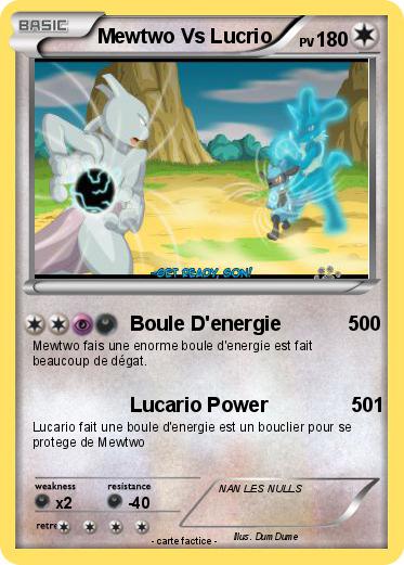 Pokemon Mewtwo Vs Lucrio