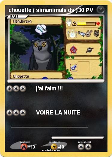 Pokemon chouette ( simanimals ds )