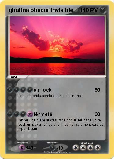 Pokemon giratina obscur invisible