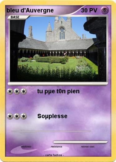 Pokemon bleu d'Auvergne
