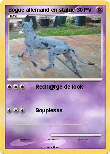 Pokemon dogue allemand en statue