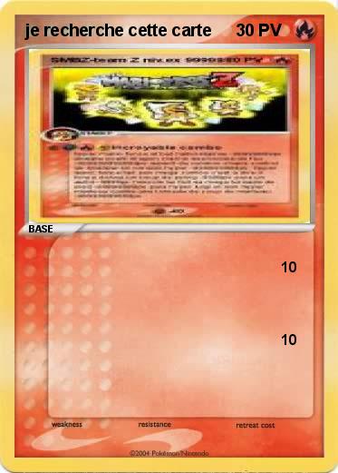 Pokemon je recherche cette carte