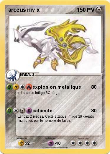 Pokemon arceus niv x