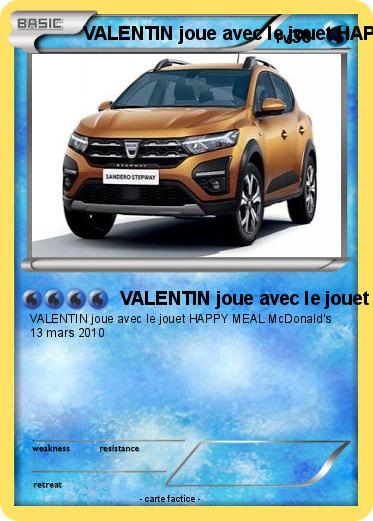Pokemon VALENTIN joue avec le jouet HAPPY MEAL McDonald's 13 mars 2010