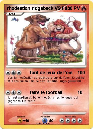 Pokemon rhodestian ridgeback VS lion