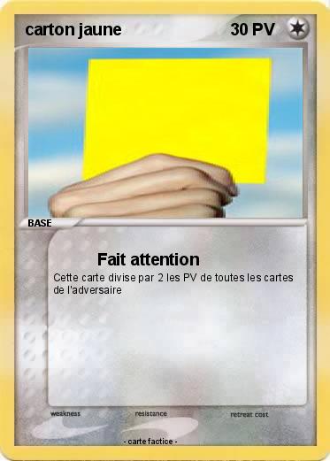 Pokemon carton jaune
