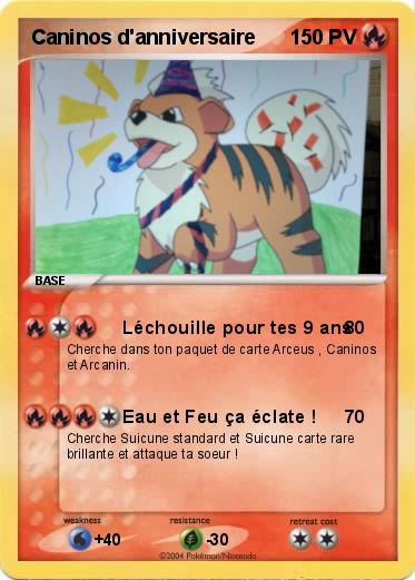 Pokemon Caninos d'anniversaire