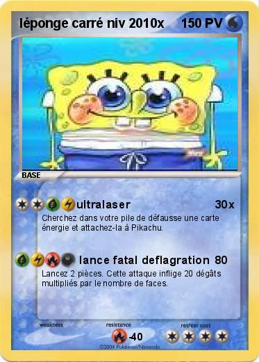 Pokemon léponge carré niv 2010x