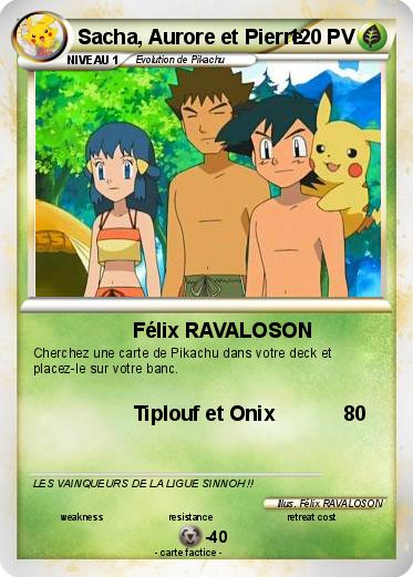 Pokemon Sacha, Aurore et Pierre