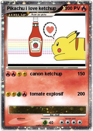 Pokemon Pikachu i love ketchup