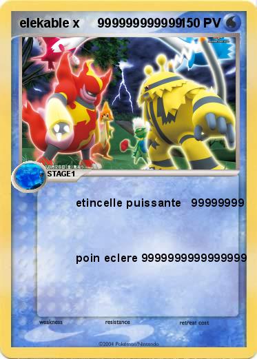 Pokemon elekable x     999999999999