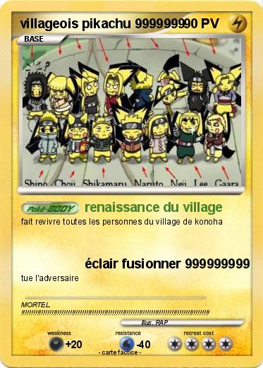 Pokemon villageois pikachu 9999999