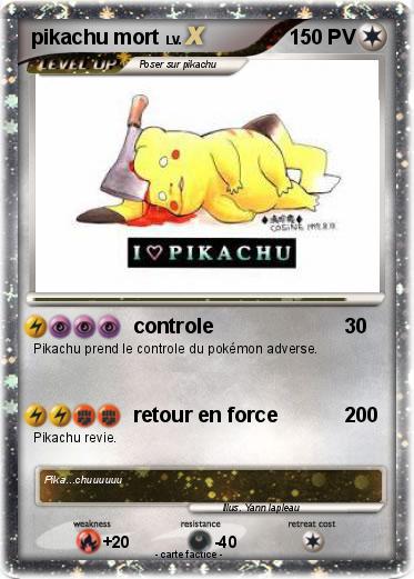 Pokemon pikachu mort