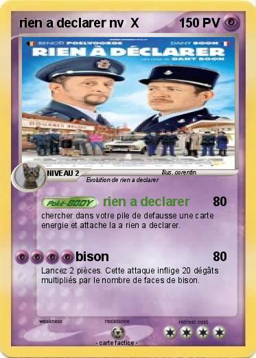 Pokemon rien a declarer nv  X