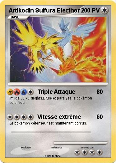 Pokemon Artikodin Sulfura Electhor