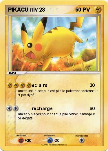 Pokemon PIKACU niv 28