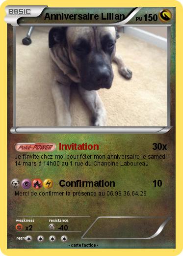 Pokemon Anniversaire Lilian