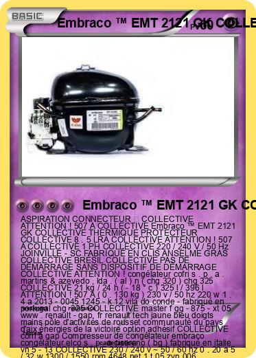 Pokemon Embraco ™ EMT 2121 GK COLLECTIVE