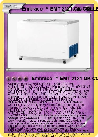 Pokemon Embraco ™ EMT 2121 GK COLLECTIVE
