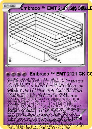 Pokemon Embraco ™ EMT 2121 GK COLLECTIVE