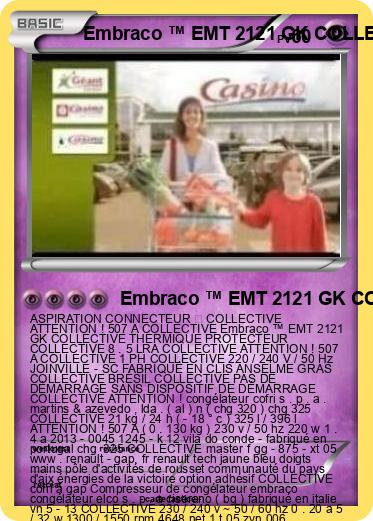 Pokemon Embraco ™ EMT 2121 GK COLLECTIVE