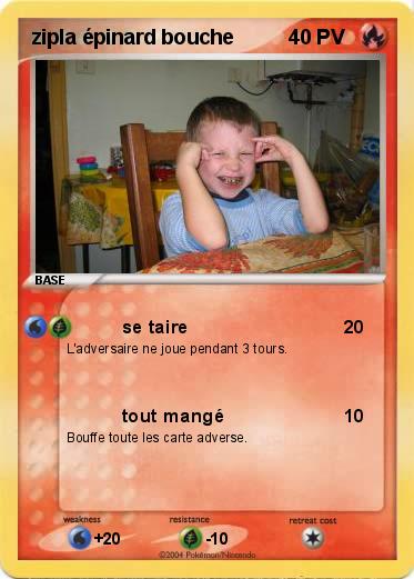 Pokemon zipla épinard bouche