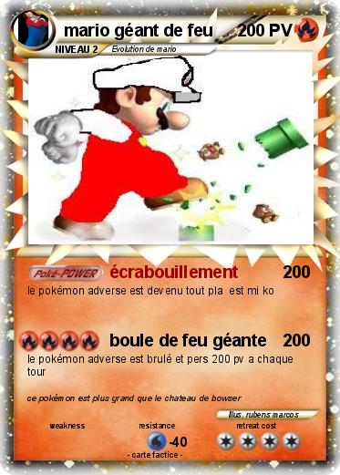 Pokemon mario géant de feu