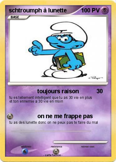 Pokemon schtroumph à lunette