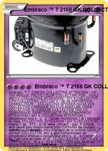Pokemon Embraco ™ T 2168 GK COLLECTIVE