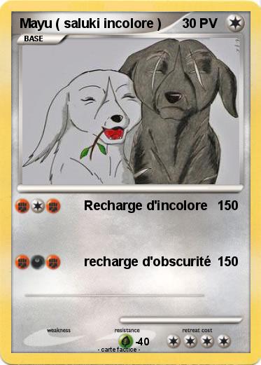 Pokemon Mayu ( saluki incolore )