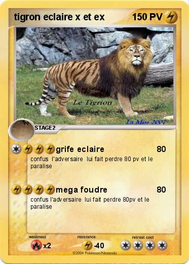 Pokemon tigron eclaire x et ex