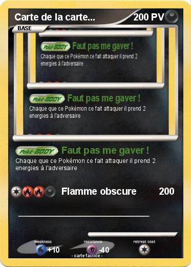 Pokemon Carte de la carte...