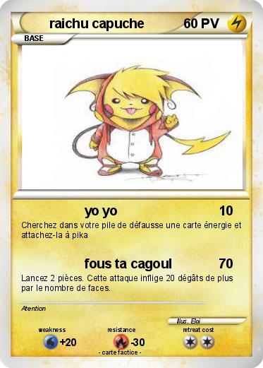 Pokemon raichu capuche