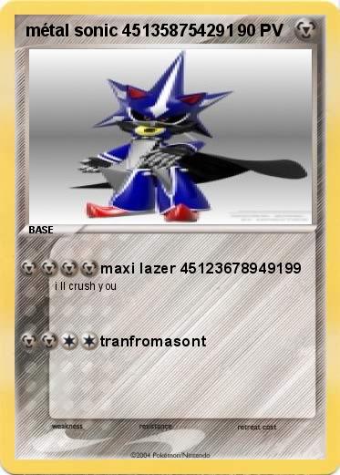 Pokemon métal sonic 451358754291        