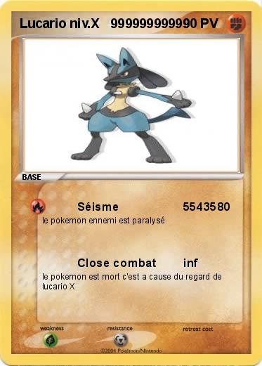 Pokemon Lucario niv.X   99999999999