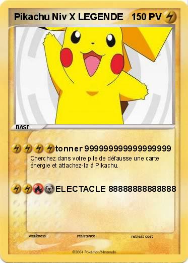Pokemon Pikachu Niv X LEGENDE