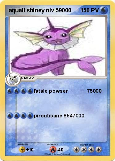 Pokemon aquali shiney niv 59000
