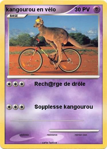 Pokemon kangourou en vélo